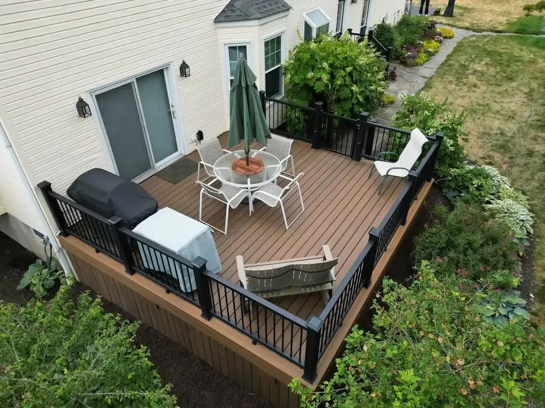 Beautiful custom deck with outdoor furniture