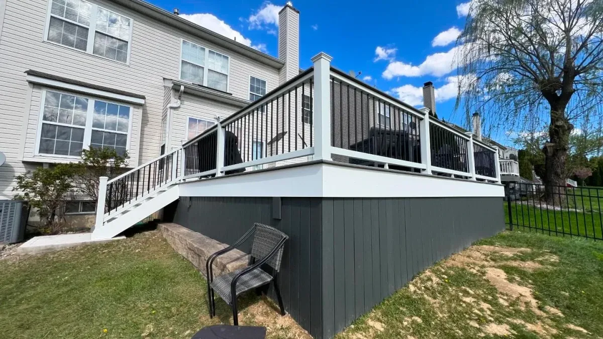 Composite deck outdoor living space