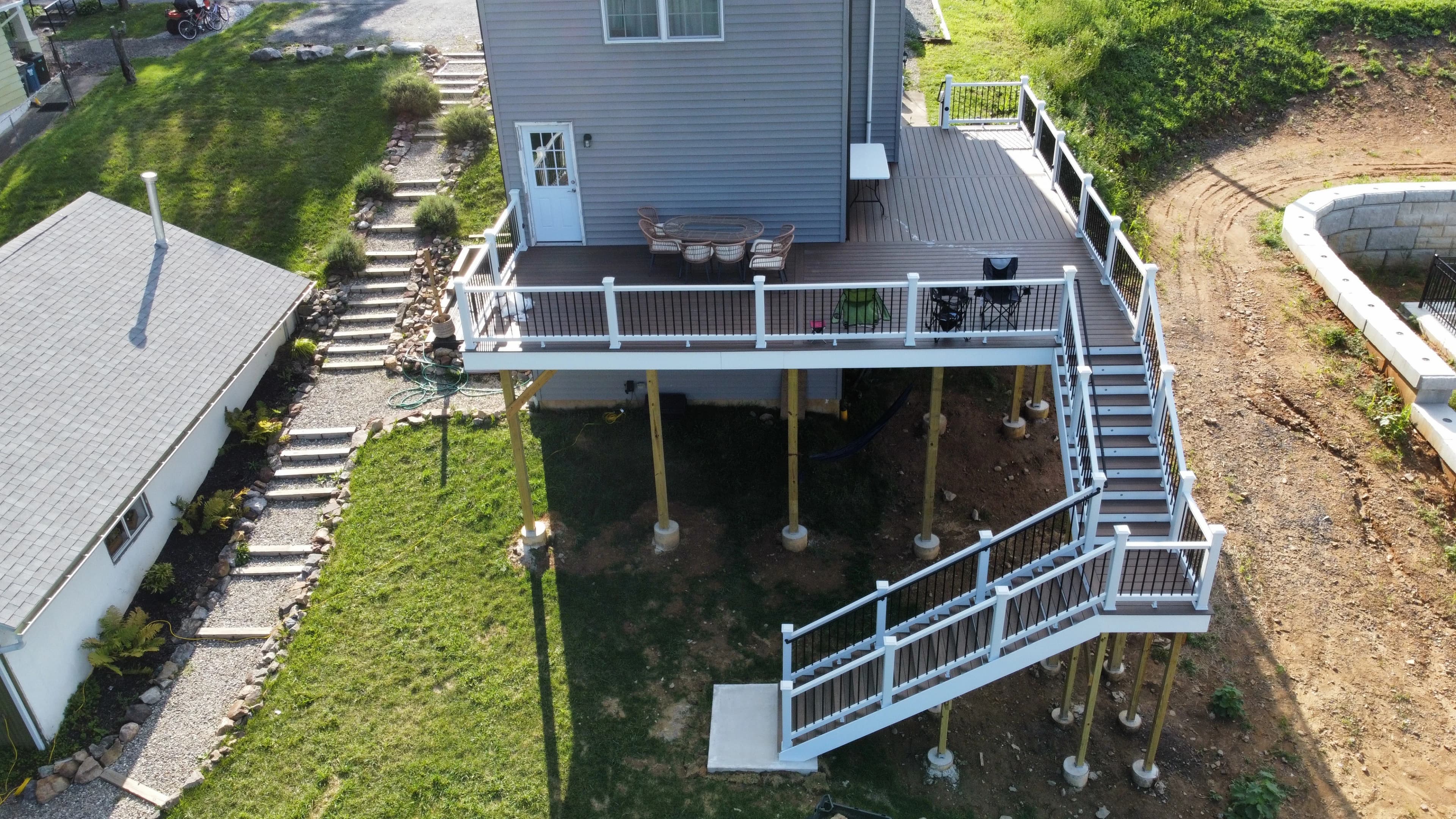 Stairs and intermediate landings viewed from above.